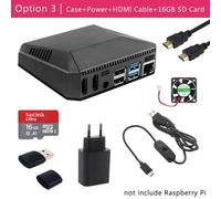 Option 3 Argon One framboise Pi 4 modèle B boîtier V2 aluminium métal ABS coque avec interrupteur d'alimentation + ventilateur de refroidissement + dissipateurs de chaleur pour framboise Pi 4