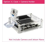 Option 3 Nvidia Jetson Nano 2GB Kit de développement boîtier acrylique coque transparente Support ventilateur de refroidissement pour Jetson Nano 2GB carte