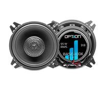 Option BASE-100X - Système d'enceintes coaxiales à 2 voies 10 cm - 3 ohms, 84 dB, 55 W RMS - 1 paire d'enceintes de voiture