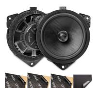 Option Kit de haut-parleurs arrière compatibles avec Toyota Corolla (type E21, année de construction 2019-2023), avec isolation, 100 % Plug & Play, haut-parleur avant de 165 mm avec tweeter en tissu