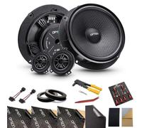 Option Kit d'enceintes compatibles avec Skoda Karoq (à partir de 2017) avec outils et isolation - 100 % Plug & Play - Haut-parleur composite 165 mm avec tweeter à dôme en soie de 25 mm - Aucun