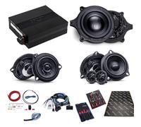 Option Système de son compatible avec BMW i4 (G26) - Kit complet avec haut-parleur médium Plug & Play de 10 cm, tweeter à calotte en soie de 25 mm, woofer de 165 mm, amplificateur DSP à 8 canaux, jeu