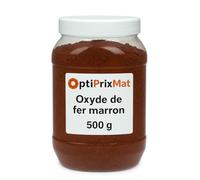 OptiPrixMat Pigment Oxyde de Fer Marron 0,5kg - Poudre Colorante Minérale Intense pour Béton, Ciment, Enduit, Chaux, Mortier, Plâtre et Décoration - Résistant et Durable - colorant