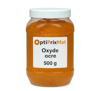 OptiPrixMat Pigment oxyde de fer poudre - Couleurs intenses et durables - Béton, enduit, peinture, chaux, plâtre - 500 g - Noir, Rouge, Jaune, Marron, Blanc dioxyde de titane, Ocre (Ocre)