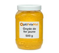 OptiPrixMat Pigment oxyde de fer poudre - Couleurs intenses et durables - Béton, enduit, peinture, chaux, plâtre - 500 g - Noir, Rouge, Jaune, Marron, Blanc dioxyde de titane, Ocre Orange