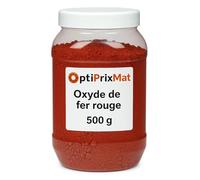 OptiPrixMat Pigment Oxyde de Fer Rouge - Poudre Colorante Minérale - 0,5kg - pour béton, plâtre, peintures, etc