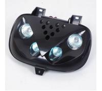 Optique Avant Tnt Pour Scooter Yamaha 50 Bws Noir 4 Halogène + 10 Led Bleu Neuf