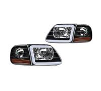 Optique De Phare 2 Pièces Pour Ford Pour F150 Pour Expedition 1997-2002 Phares De Voiture LED Lentille D'assemblage Boîtier Noir Conducteur Et Passager Feu Avant Voiture
