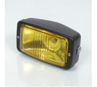 Optique phare avant rectangulaire noir vitre jaune universel pour moto cyclo vintage