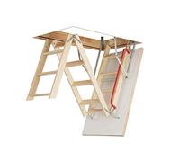 Optistep Escalier pliable en bois pour grenier - Dimensions du cadre : 70 x 120 x 280 cm - Trappe isolée