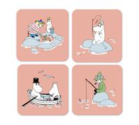Opto Design Dessous de verre Moomin été 2022 Fiske Lot de 4 Rose
