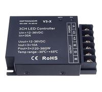 Optonica Contrôleur LED 3 Canaux - 12-36VDC - 1080W Max - Télécommande - Aluminium