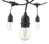 Optonica Guirlande Guinguette Noire Suspendue IP65 6m pour 10 Ampoules E27
