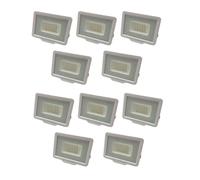 Optonica Lot de 10 Projecteurs LED 10W (50W) Blanc Étanche IP65 800lm - Blanc Chaud 2700K