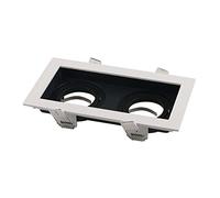 Optonica Support Spot Encastrable Double GU10/MR16 Blanc et Noir 185x100mm Max 35W avec Tête Inclinable