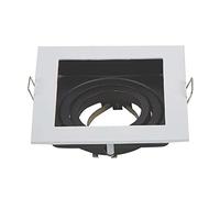 Optonica Support Spot Encastrable GU10/MR16 Carré Blanc et Noir 100x100mm Max 35W avec Tête Inclinable