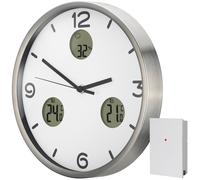 OPTUS MyTime Io NX Horloge murale radio pilotée avec Mesure de Temperature et Humidité - Diamètre 30 cm