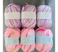 Optxzn 50 G/PC 6 PCS Fil de Coton au Lait teinté Fil mélangé de Polyester Tricot au Crochet pour Pulls, Pantoufles, écharpes tricotés à la Main