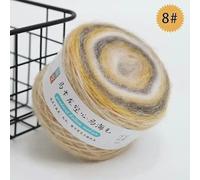 Optxzn 50 g/Rouleau de Fil Mohair Multicolore Arc-en-Ciel dégradé 200 m tissé à la Main, Fil Doux pour Tricoter, Crocheter, Pull