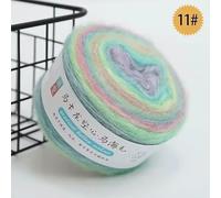 Optxzn 50 g/Rouleau de Fil Mohair Multicolore Arc-en-Ciel dégradé 200 m tissé à la Main, Fil Doux pour Tricoter, Crocheter, Pull