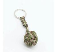 Optxzn Porte-clés en paracorde avec Boule en Acier et Poing de Singe Accessoire de Survie en Plein air autodéfense Corde de Parachute Tactique Pendentif en Boule tissée