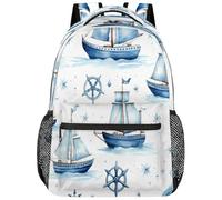 Opuasis Sac à dos pour enfants garçons filles nautique mer voilier boussole | Sac à dos d'école, sac à dos pour tout-petit, école primaire, fournitures de rentrée scolaire