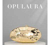 OpulAura Nouveau sac pochette asymétrique à boîte en métal, style européen et américain rétro mini sac pochette, sac à main de soirée formel, portefeuille de cocktail, sac de bal de promo, sac à bando