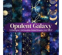 Opulent Galaxy Scrapbook Paper Craft Pad: 12 Starry Celestial Designs, 24 Double-Side Sheets Printed on 8.5"x8.5" Size Paper With Premium Color. ... Collage, Decorations, Wrapping Paper, DIY Etc