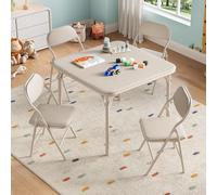 OPULENTHOME Ensemble De Table Et Chaises Pliantes pour Enfants, 3 Pièces, Table d'Activités pour Enfants avec 2 Chaises Rembourrées pour Salle à Manger, Garderie,Salle De Classe