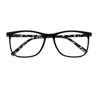 OPULIZE Arc Lunettes de Lecture Monture Carrées Minces Élégantes Charnières à Ressort Anti-Rayures Noir Branches à Motif Hommes Femmes R66-1 +3.00