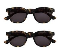 OPULIZE Bay Pack 2 En Miroir Épais Rond Hommes Femmes Écaille De Tortue Vert Mat Lecteurs Soleil Lunettes De Lecture SS97-6 +2,50