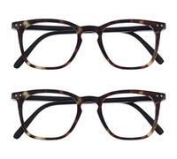 OPULIZE Bex Pack 2 Hommes Lunettes De Lecture Grand Designer Style Écaille De Tortue Marron Mat RR64-2 +3,00