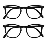 OPULIZE Bex Pack 2 Hommes Lunettes De Lecture Grand Designer Style Noir Mat RR64-1 +2,50