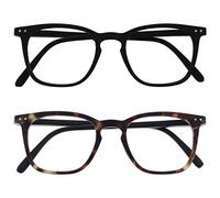 OPULIZE Bex Pack 2 Hommes Lunettes De Lecture Grand Noir Mat Marron Écaille RR64-12 +2,50