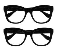 OPULIZE BIG Lunette anti lumiere bleue femme & homme - Lunette Loupe Ecran/Gaming - Lunettes rondes à la mode - Anti-éblouissement Anti-Reflet Protection UV - Lot de 2 - Noir - +1,00