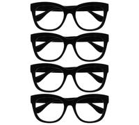 OPULIZE BIG Lunette anti lumiere bleue femme & homme - Lunette Loupe Ecran/Gaming - Lunettes rondes à la mode - Anti-éblouissement Anti-Reflet Protection UV - Lot de 4 - Noir - +1,50