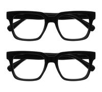 OPULIZE ERA Lunette anti lumiere bleue femme & homme - Lunettes Loupe Ecran/Gaming - Lot de 2 - Cadre Surdimensionné - Anti-éblouissement Anti-Reflet Protection UV - Noir - +2,00