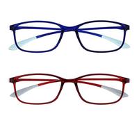 Opulize Ice Pack 2 Super Léger Lunettes De Lecture Bleu Foncé Rouge Femmes Hommes RR61-3Z +2,00
