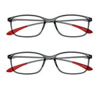 Opulize Ice Pack 2 Super Léger Lunettes De Lecture Cristal Gris Femmes Hommes Charnières Ressort RR61-7 +1,00