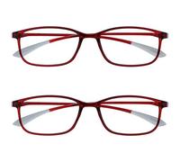 Opulize Ice Pack 2 Super Léger Lunettes De Lecture Cristal Rouge Femmes Hommes Charnières Ressort RR61-Z +2,00