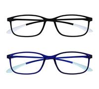 Opulize Ice Pack 2 Super Léger Lunettes De Lecture Noir Bleu Foncé Femmes Hommes RR61-13 +3,00