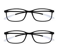 Opulize Ice Pack 2 Super Léger Lunettes De Lecture Noir Gris Femmes Hommes Charnières Ressort RR61-1 +3,00