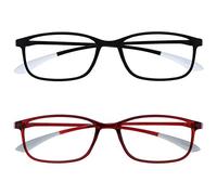Opulize Ice Pack 2 Super Léger Lunettes De Lecture Noir Sombre Rouge Femmes Hommes RR61-1Z +1,50