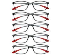 Opulize Ice Pack 5 Super Léger Lunettes De Lecture Cristal Gris Femmes Hommes RRRRR61-7 +1,00