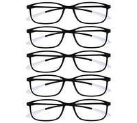 Opulize Ice Pack 5 Super Léger Lunettes De Lecture Noir Gris Femmes Hommes RRRRR61-1 +1,00