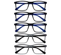 OPULIZE Ink Set de 5 Lunettes de Lecture Grand Noir Gris Hommes Femmes Charnières Ressort RRRRR4-11177 +2,50
