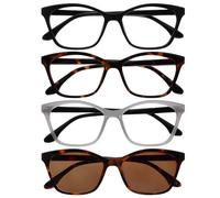 OPULIZE KAT Lunettes de Lecture + Lecture Solaires x4 - Monture Œil-de-Chat - Plusieurs Couleurs - Hommes et Femmes - Charnières à Ressort - RRRS59-1272 - +1.00