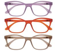 OPULIZE KAT Lunettes de Lecture - Lot de 3 - Élégante Monture Œil-de-Chat - Mauve, Orange, Taupe - Hommes et Femmes - Charnières à Ressort - RRR59-5GU - +3.00