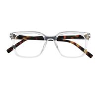 OPULIZE KOI Lunettes de Lecture - Large Monture Rectangulaire Élégante - Transparent - Hommes Femmes - Charnières à Ressorts - R50-C - +1.00