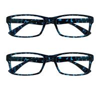 OPULIZE La Société Lunettes De Lecture Bleu Écaille Lecteurs Valeur Pack 2 Hommes Femmes UVR2092BL +2,50